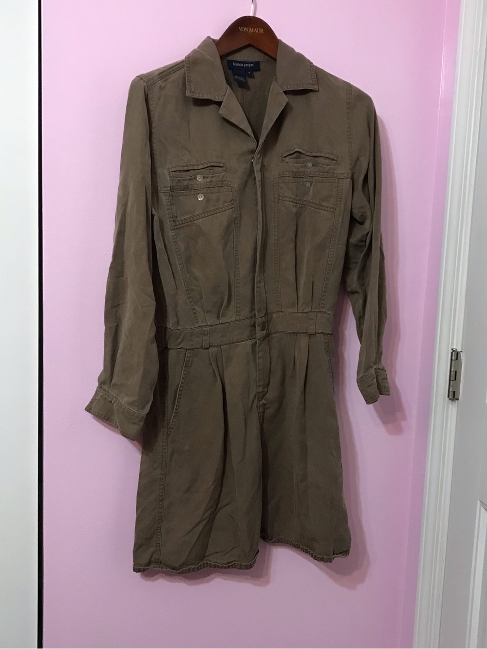 Boston Proper tencel Utility Shirt dress size 8